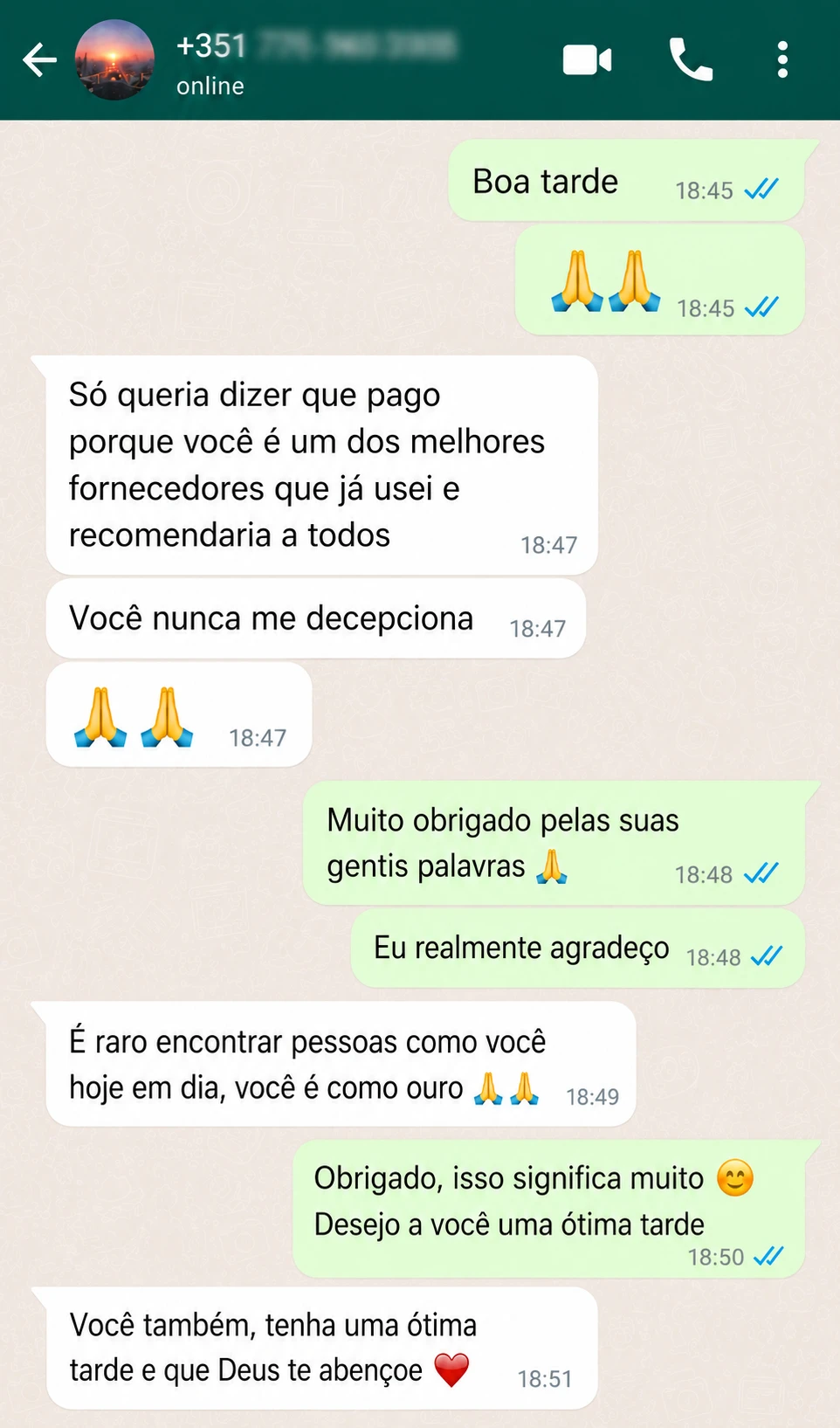 Mensagem WhatsApp de recomendação de cliente do IPTV Portugal